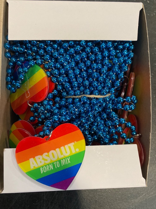 Photo 2 of 25 Pack Absolut LGBTQ Heart Beaded Necklaces