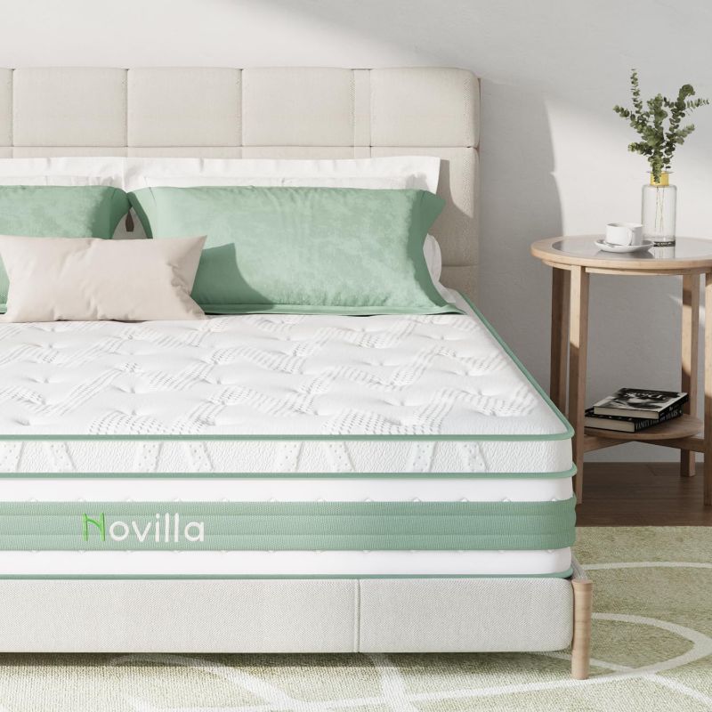 Photo 1 of Novilla Queen Mattress, 12 Inch Hybrid Mattress in a Box, Gel Memory Foam with Individual Pocket Springs for a Peaceful Sleep, Queen Size Mattress, Pillow Top Mattress with Quilted Cover