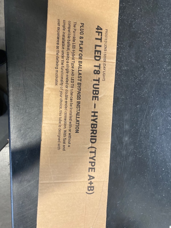 Photo 3 of PARMIDA 20-Pack 4FT LED T8 Hybrid Type A+B Light Tube, 18W, Plug & Play or Ballast Bypass, Single-Ended OR Double-Ended Connection, 2200lm, Frosted Cover, T8 T10 T12, UL - 5000K 5000k (Day Light)