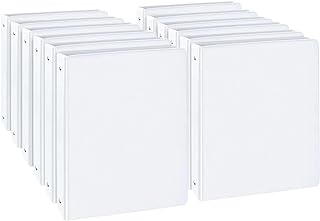 Photo 1 of 1-inch Round Ring Binder, Standard 3 Ring Binder Fit Letter Size Paper, Presentation View Binders, White,12-Pack