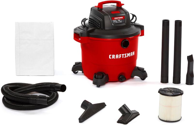 Photo 1 of CRAFTSMAN CMXEVBE17595 16 Gallon 6.5 Peak HP Wet/Dry Vac, Heavy-Duty Shop Vacuum with Attachments