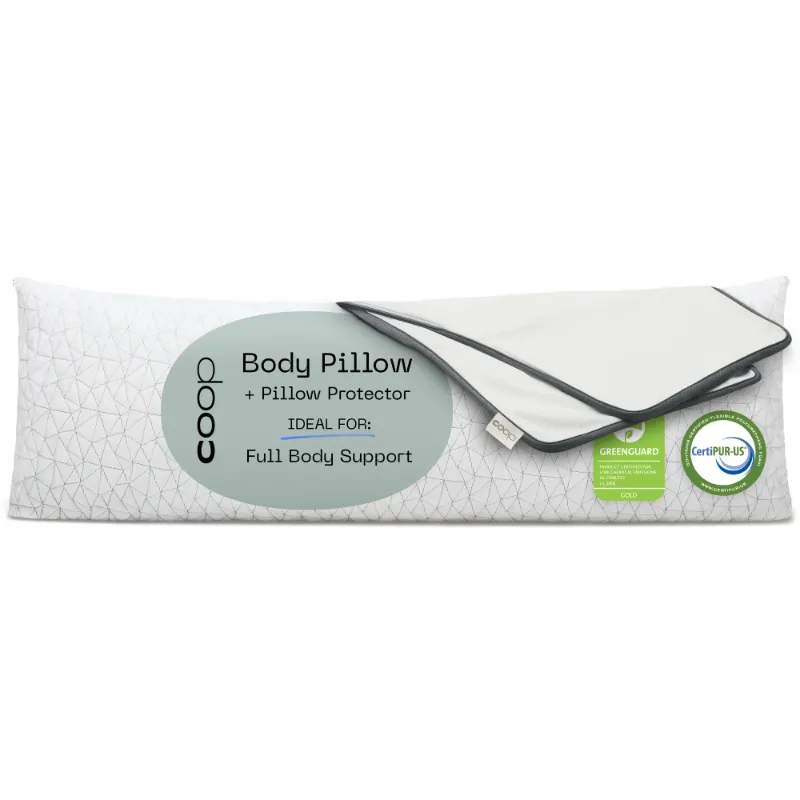 Photo 1 of Coop Home Goods Body Pillow for Bed with White Zip Pillow Protector, Pregnancy Pillow Bundle