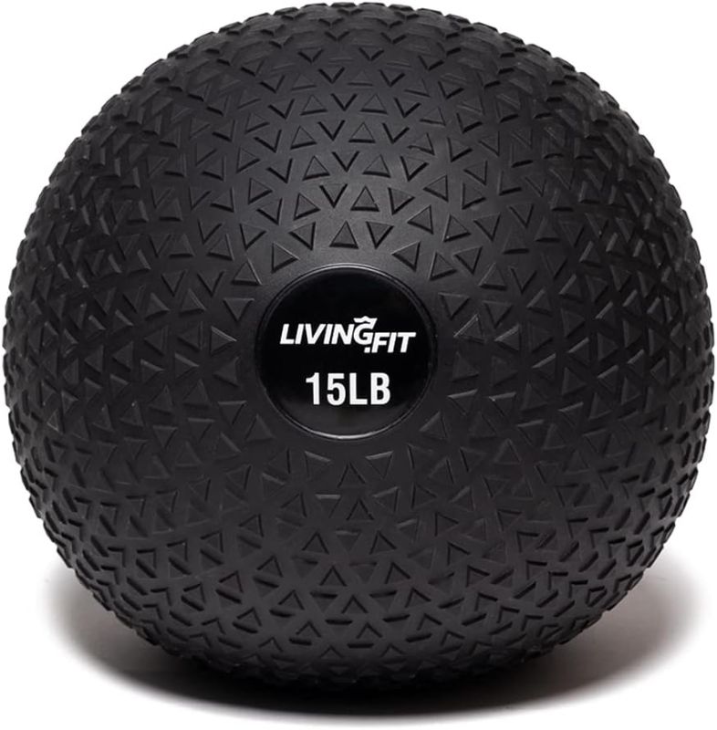 Photo 1 of Living.Fit Slam Ball for Building Strength Workouts – Rubber Slam Ball for Cross Trainining - 15 lbs. Slam Medicine Balls for Exercise