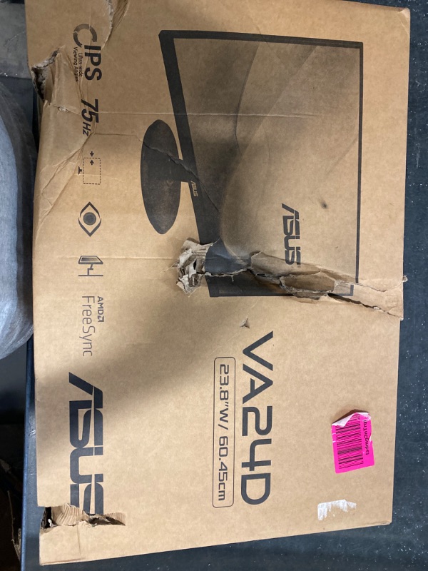 Photo 3 of ASUS VA24DQ 23.8” Monitor, 1080P Full HD, 75Hz, IPS, Adaptive-Sync/FreeSync, Eye Care, HDMI DisplayPort VGA, Frameless, VESA Wall Mountable ,BLACK