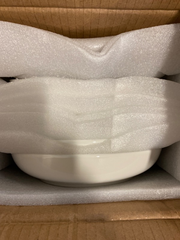 Photo 1 of Set of 6 - YHY Pasta Bowls, 30oz White Soup Bowls Salad Bowls Large Serving Bowl Porcelain Pasta Plates Wide and Shallow Bowls Set of 6 Microwave Dishwasher Safe