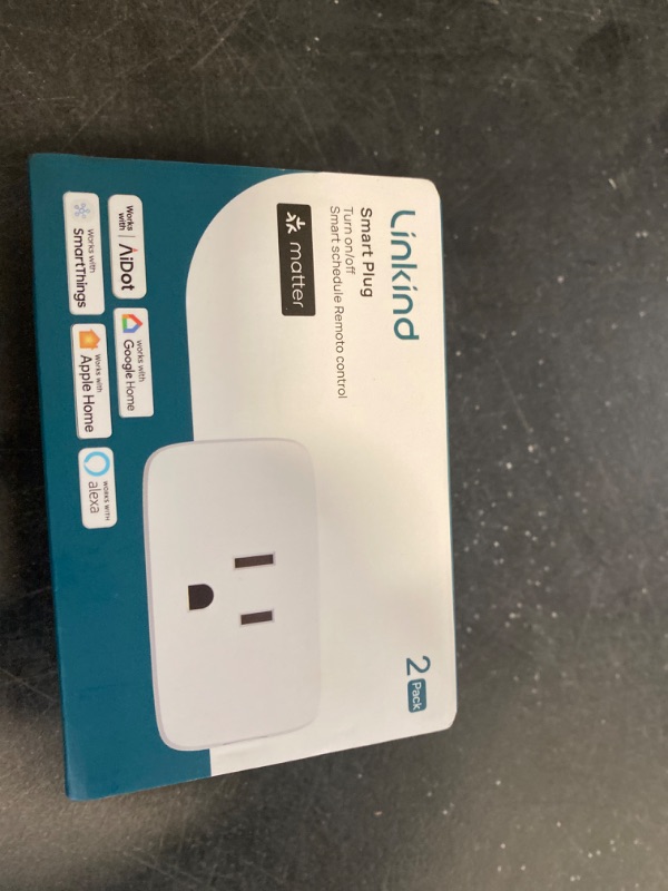 Photo 3 of Linkind Matter Smart Plug, Work with Apple Home, Siri, Alexa, Google Home, SmartThings, Smart Outlet 15A/1800W Max, Smart Home Automation, APP Remote Control,Timer&Schedule, 2.4G Wi-Fi Only, 2 Pack