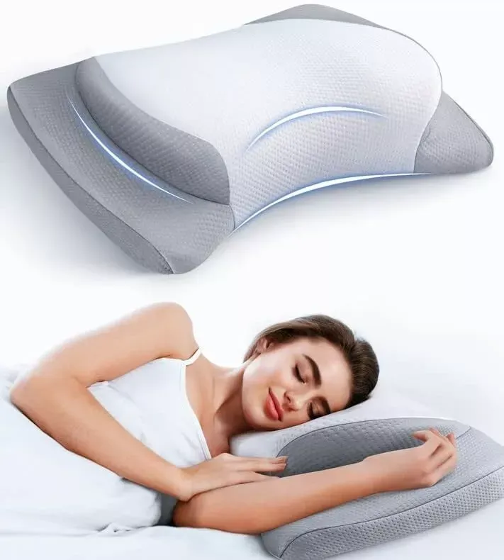 Photo 1 of 8X Support Side Sleeping Pillow for Neck Pain Relief, Adjustable Cervical Fit