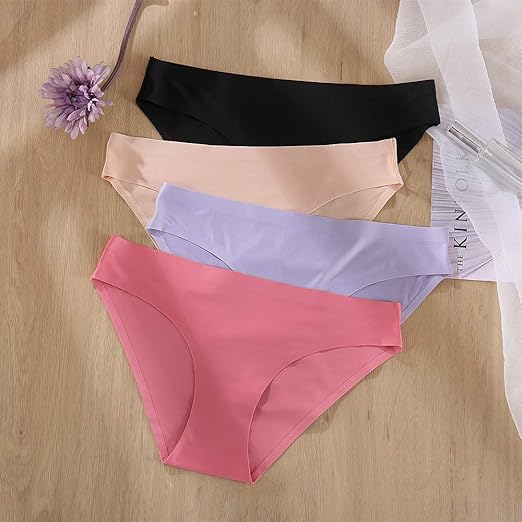 Photo 1 of (XS) FINETOO 6 Pack Women’s Seamless Hipster Underwear No Show Panties Invisibles Briefs Soft Stretch Bikini Underwears XS