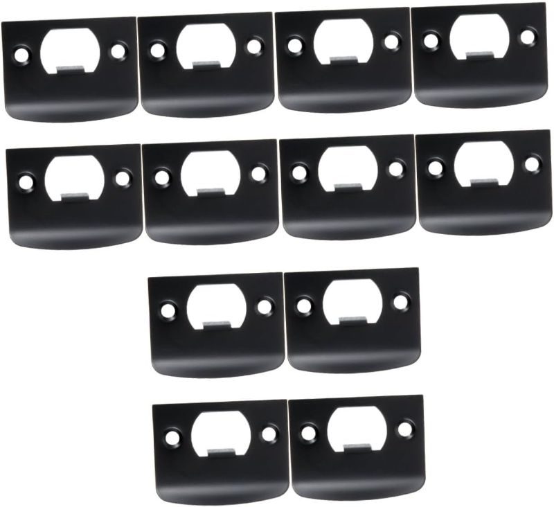 Photo 1 of 12 Pcs Cam Block Door Covers Deadbolt Strike Plate Door Reinforcement Plate Deadbolt Cover Plate Door Kick Plate Black Strike Plate Door Strike Plate Filler Door Hole Cover Plate