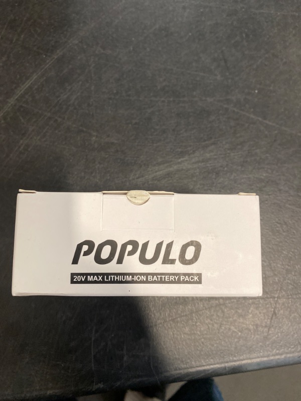 Photo 3 of populo 20V Max Lithium ion 2.0Ah Battery Pack PPLBP,Only Suitable 20V Cordless Lithium Battery Tools.(Not Fit to Hyper Tough Tools,Bauer Tools,Popoman Tools)