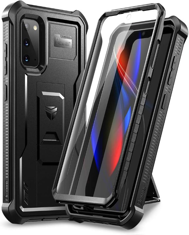 Photo 1 of Dexnor for Samsung Galaxy S20 5G Case/6.2 inches, [Built in Screen Protector and Kickstand] Heavy Duty Military Grade Protection Shockproof Protective Cover for Samsung Galaxy S20 5G Black