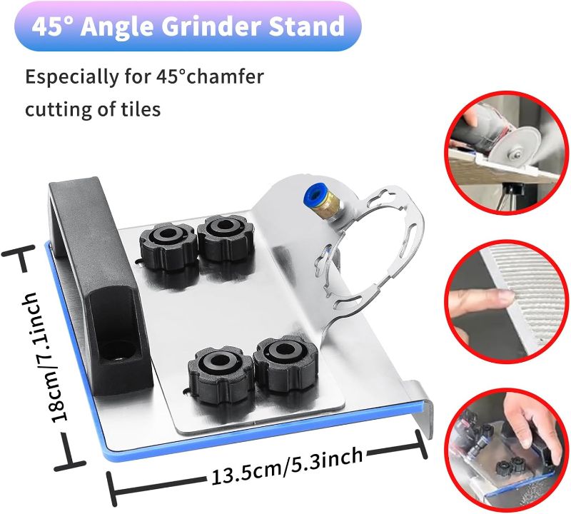 Photo 1 of Angle Grinder Stand for Tile 45° Chamfer Cutting,Special Cutting Bracket. Angle Grinding Fixed Holder.Angle Grinder Tile Chamfer Stand for 100-Type Angle Grinders (A)