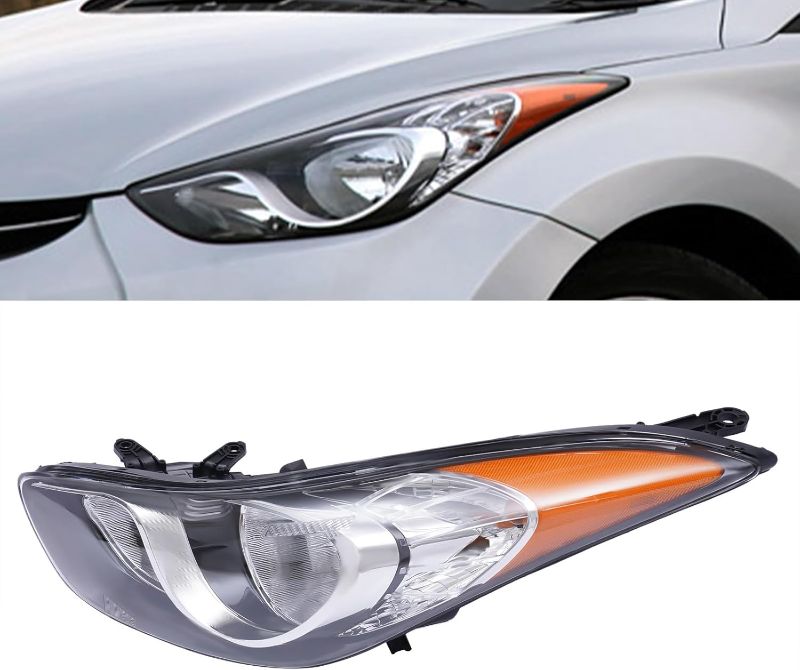 Photo 1 of 2011 2012 2013 Hyundai Elantra Headlight Assembly Front Left Side, Driver Side Halogen Headlamp Replacement