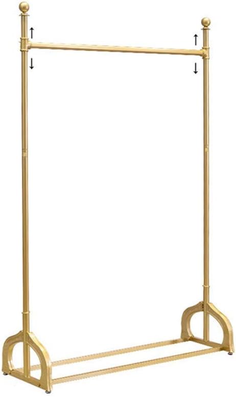 Photo 1 of Clothing Store Display Stand, Vertical Vintage Coat Rack Women's Clothing Store Wrought Iron Clothes Rail Golden Entrance Bedroom Decoration Hangers/Gold/200 * 120Cm