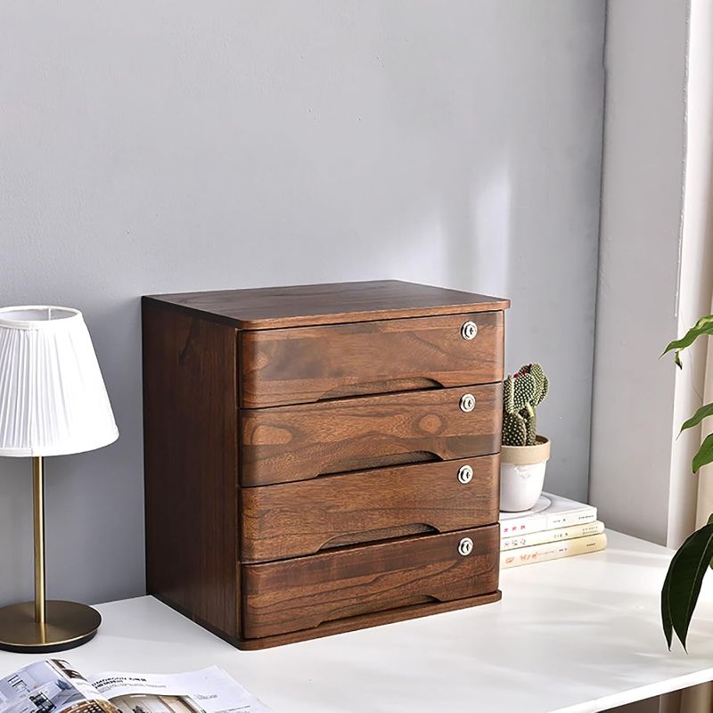 Photo 1 of Flat File Cabinet Storage,Solid Wood Storage Box,Desktop File Cabinet,Wooden Desktop Storage Box With Lockable Drawers,for Office Supplies, Desk Accessories. ( Color : Style b , Size : 40*28*40.5cm/16