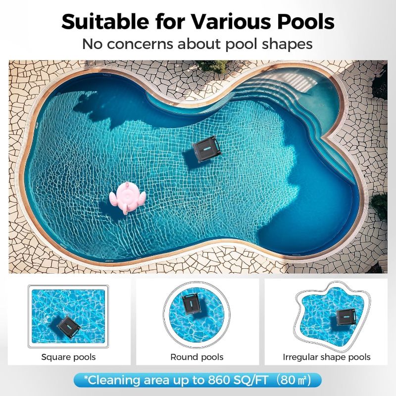 Photo 2 of Solar Pool Skimmer Robot Cleaner: 2024 Upgrade Automatic Solar Pool Skimmer Robot Pool Cleaner Robot Pool Robot Pool Net Skimmer with Basket Automatic Obstacle Avoidance Dual Charging Options