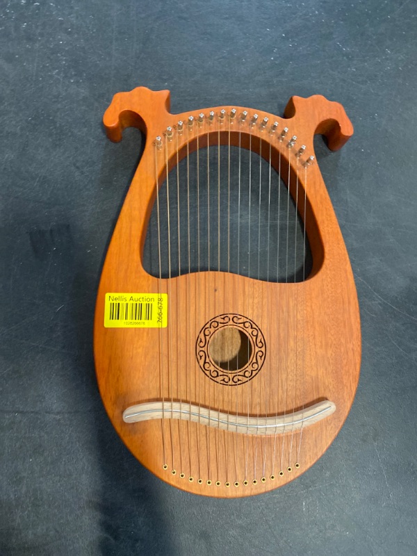 Photo 3 of Lyre Harp, 16-String Wood Harp Solid Wood Mahogany Lyre Harp