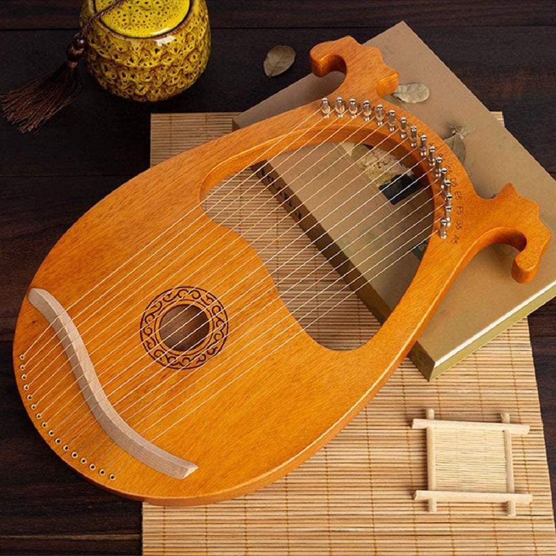 Photo 2 of Lyre Harp, 16-String Wood Harp Solid Wood Mahogany Lyre Harp