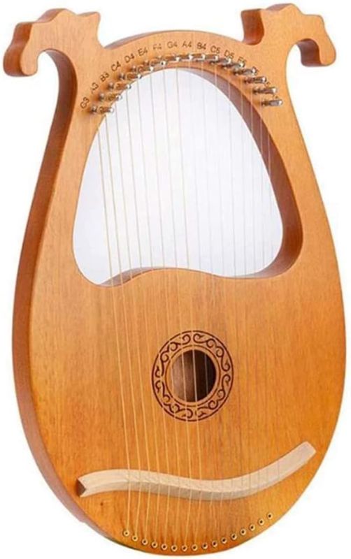 Photo 1 of Lyre Harp, 16-String Wood Harp Solid Wood Mahogany Lyre Harp