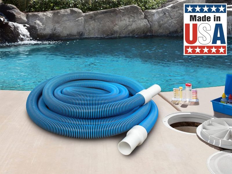 Photo 1 of Poolmaster 33430 Heavy Duty In-Ground Pool Vacuum Hose With Swivel Cuff, Made in the USA, 1-1/2-Inch by 30-Feet