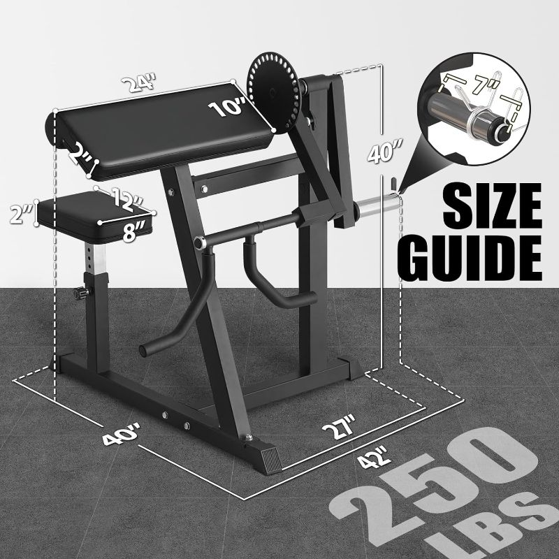 Photo 1 of GMWD Bicep Tricep Curl Machine, 250LBS Plate Loaded Bicep Curls and Tricep Extension Machine, 2 in 1 Exercise Equipment for Home Gym Workout Station