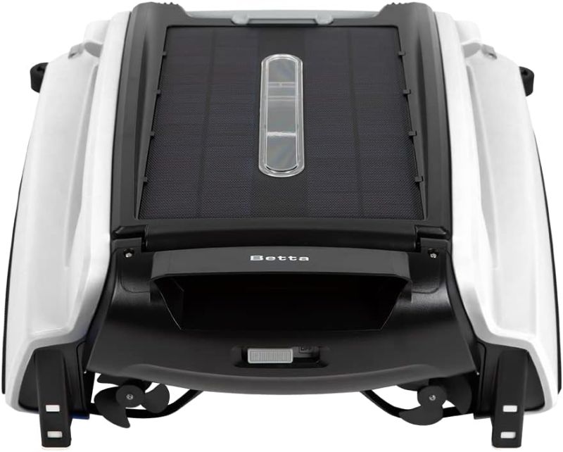 Photo 1 of Betta SE Solar Powered Automatic Robotic Pool Skimmer Cleaner with 30-Hour Continuous Cleaning Battery Power and Re-Engineered Twin Salt Chlorine Tolerant Motors (Black)