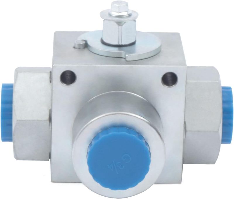 Photo 1 of 5800PSI Hydraulic Ball Valve 3 Way 3/4"NPT Carbon Steel High Pressure Ball Valve, NPT Female Hydraulic Valve - Bore High Pressure Ball Valve