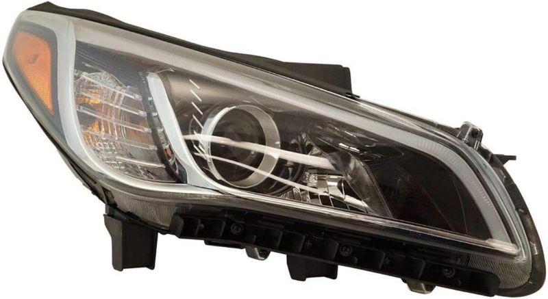 Photo 1 of Front Aftermarket Halogen Headlamp Headlight Assembly w/o HID Replaces 92102C2000 HY2503183 Compatible with 2015 2016 2017 Sonata | Right Passenger 1pc