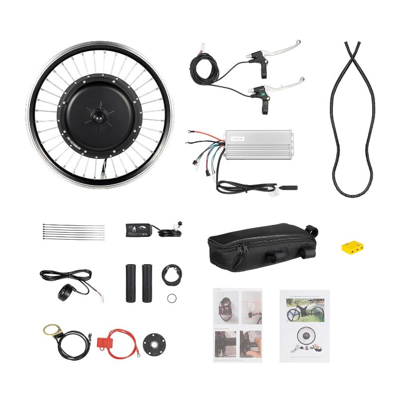 Photo 1 of 48V 1000W Front Wheel Conversion Kit, 20" Electric Bike Front Wheel Motor Conversion Kit with LED Display Thumb Throttle Brushless Controller, Suitable for Front-Wheel Installation on Bicycles