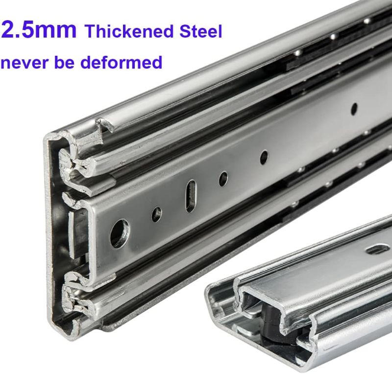 Photo 2 of ** FINAL SALE **  Betesy Hardware 1 Pair of 34 Inch Heavy Duty Drawer Slides 500LB Full Extension Side Mount Ball Bearing Drawer Rails with Lock  ** SOLD AS IS **