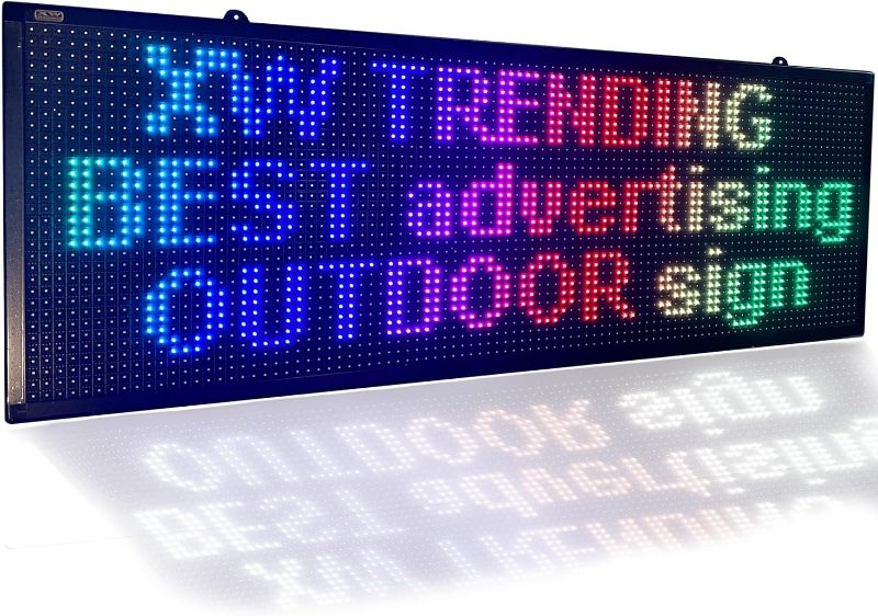 Photo 2 of Outdoor Banner Full Color WIFI LED Sign 40"x15",Programmable LED Scrolling Signs,SMD Advertising Message Board High Brightness, Outdoor LED Advertising Display Panel