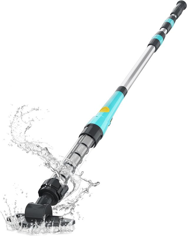 Photo 1 of Lightweight Stick Pool Vacuum, Cordless Pool Cleaner for Above Ground Pools, Hot Tubs and Spas for Cleaning Sand, Leave and Debris, Green