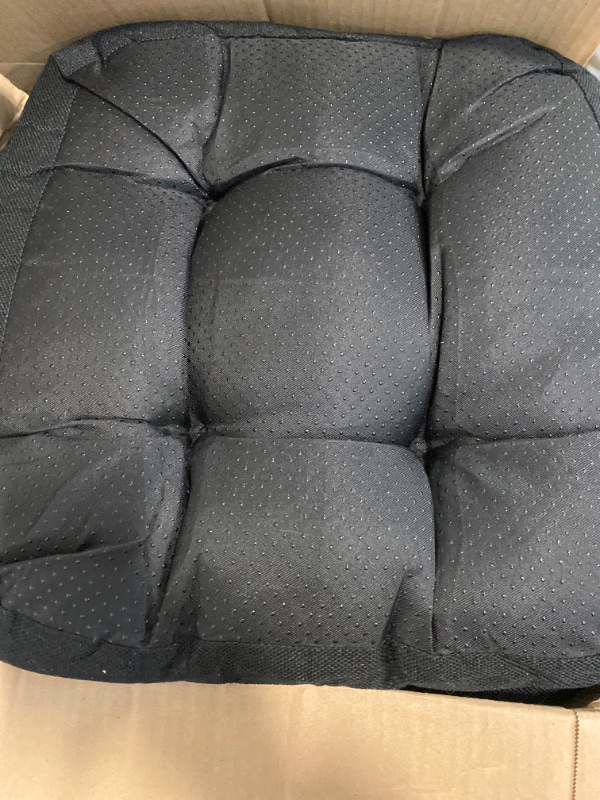 Photo 2 of Fiber Filled Premium Chair Pads - Chair Pads with Tiebacks –17.25” L X 16” W – Black - Set of 4