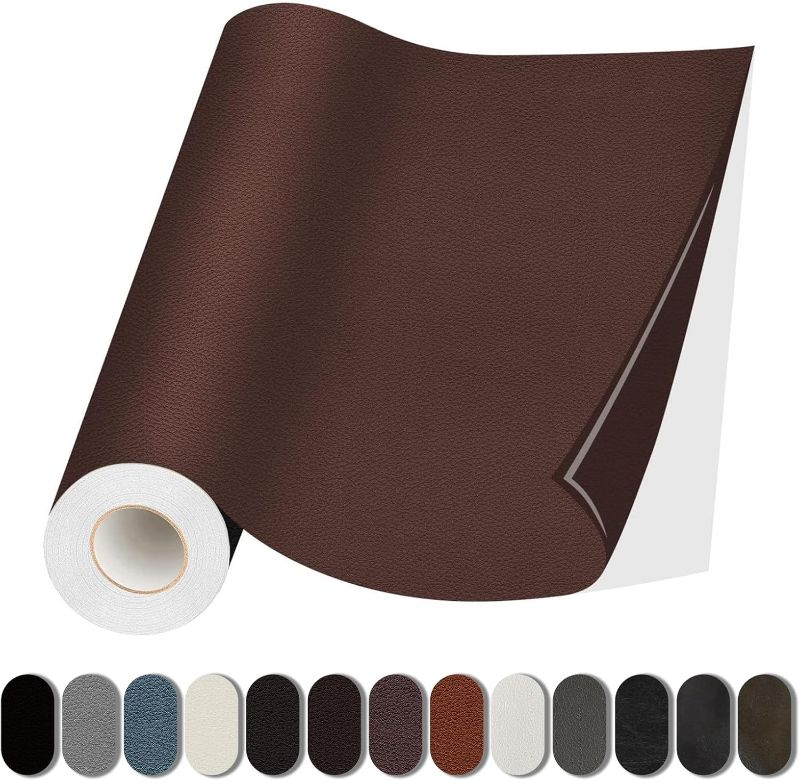 Photo 1 of Leather Repair Patch, 35X79 inch Self Adhesive Leather Repair, Large Leather Repair Tape for Couches, Furniture, Car Seats, Cabinets, Wall, Handbags ?Brown, 35X79 inch?