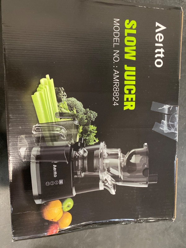Photo 1 of Aeitto Cold Press Juicer, Juicer Machines with 3.3" Large Feed Chute,Large Capacity,High Juice Yield,Slow Masticating Juicer for Fruits and Vegetables, Self Feeding for Juice Extractor,BPA-Free,Black