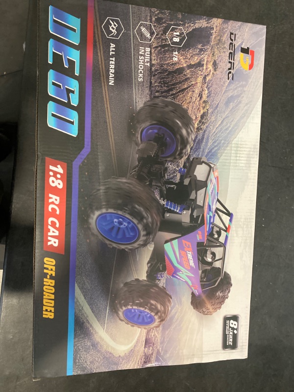 Photo 1 of DE60 Large 1:8 Scale Upgraded RC Cars Remote Control Car for Adults Boys, Off Road Monster Truck with Realistic Sound, 2.4Ghz 4WD Rock Crawler Toy All Terrain Climbing, 2 Batteries for 80 Min Play