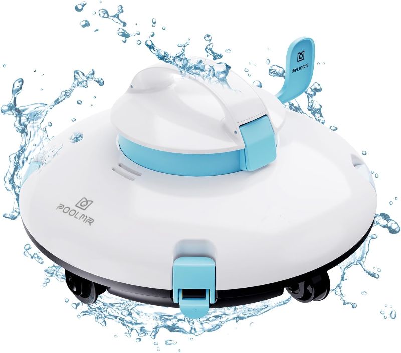 Photo 1 of Cordless Robotic Pool Cleaner - Above Ground Pool Vacuum - 52 Ft/Min Speed, Dual-Motor, IPX8 Waterproof, Self-Parking, Pool Vacuum Cleaner for Flat Swimming Pools, Blue