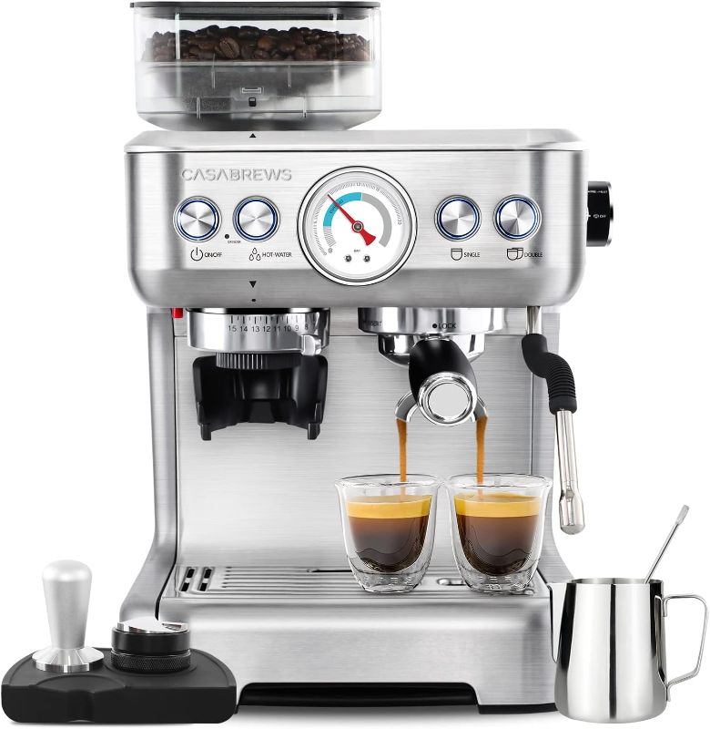 Photo 1 of ** FINAL SALE ** CASABREWS Espresso Machine With Grinder, Professional Espresso Maker With Milk Frother Steam Wand, Barista Latte Machine With Removable Water Tank for Cappuccinos or Macchiatos ** SOLD AS IS **