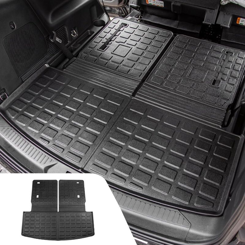 Photo 1 of Cargo Mat Compatible with 2020-2025 Ford Explorer TPE All Weather Trunk Mat Back Seat Cover Protector for 6&7 Passenger 2024 Explorer Accessories (Trunk Mat with Backrest Mat)