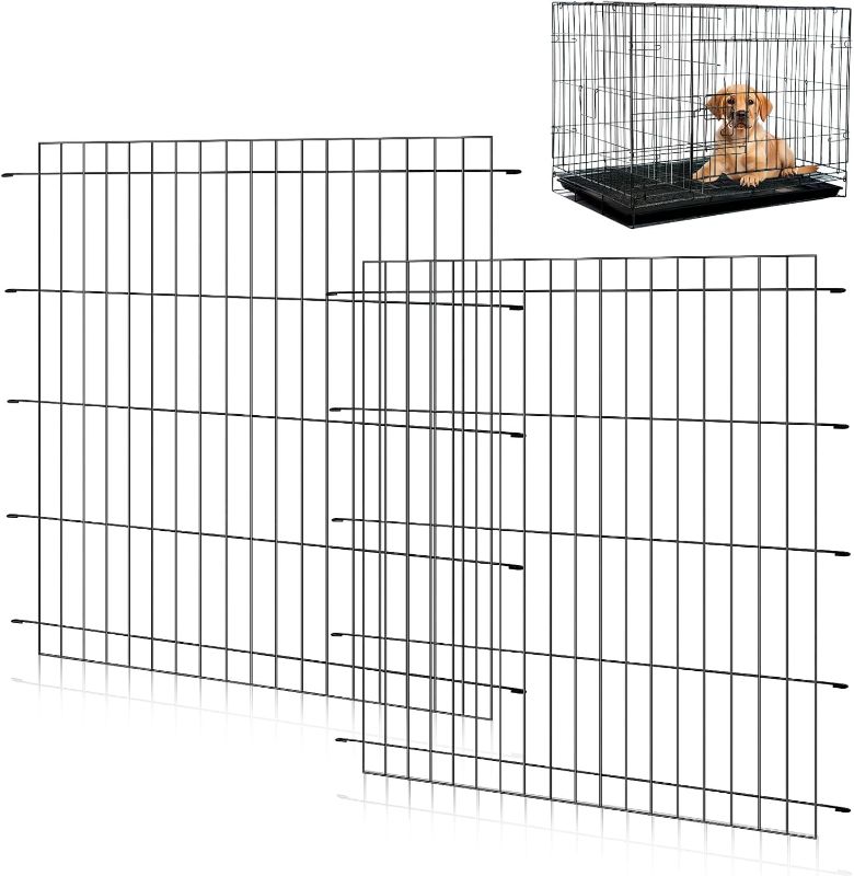 Photo 1 of Tandefio 2 Pcs Dog Crate Divider Panel Metal Pets Divider Panel Dog Crate Divider for Pets(48 Inches)