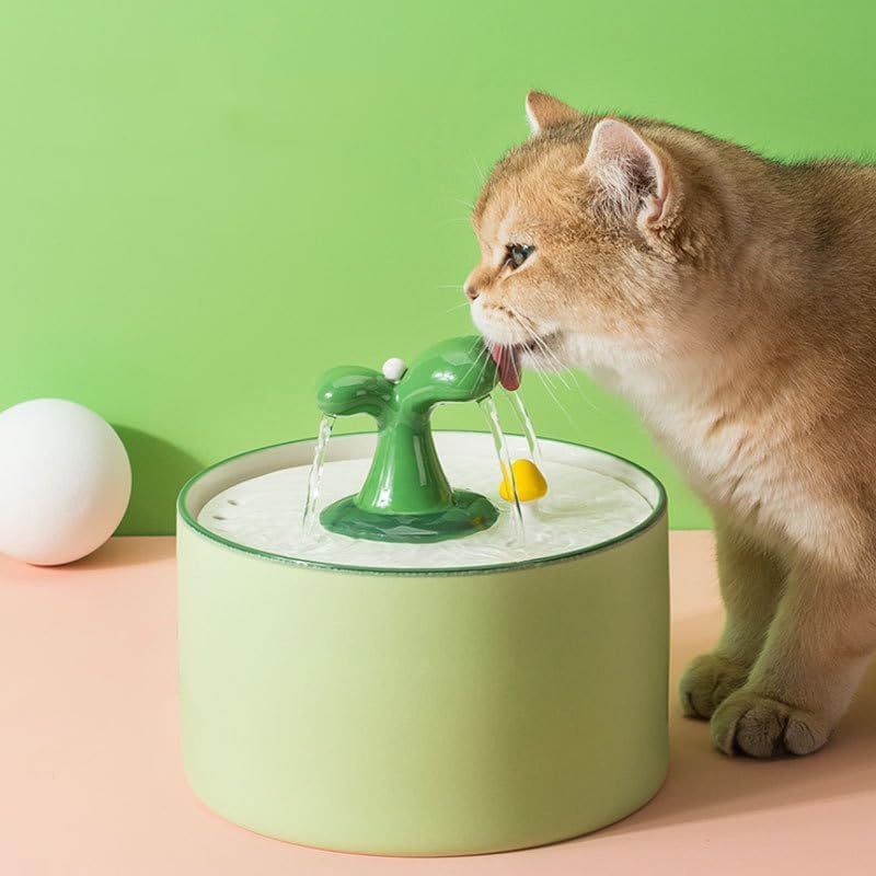 Photo 1 of Ceramic Cat Water Fountain 50oz/1.5L Large Pet Water Fountain Ultra Silent Cat Drinking Fountain Automatic Circulation Cat Water Dispenser Dishwasher Safe(Large Green Tree)