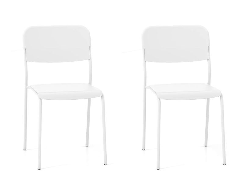 Photo 1 of Elevon White Dining Chair | Plastic | 500-Pound | 2-Pack