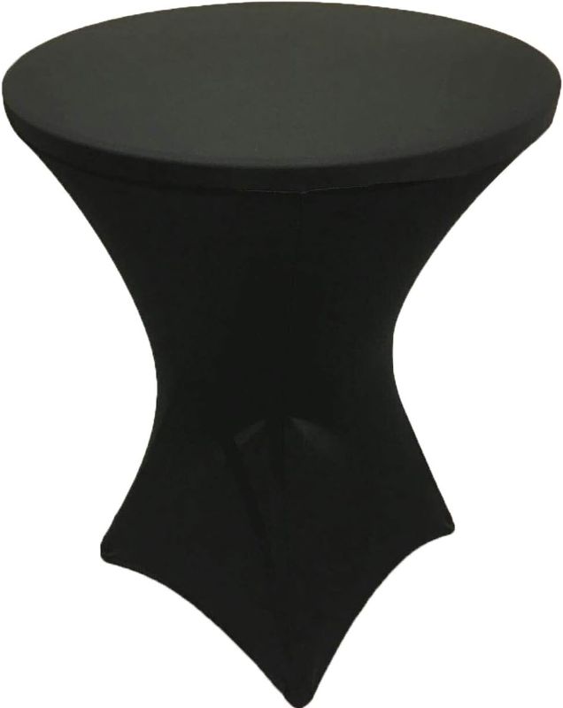 Photo 1 of Black 32x43 inches / 80x110cm Cocktail Highboy Spandex Fitted Stretch Tablecloth Table Cover Wedding Event Party