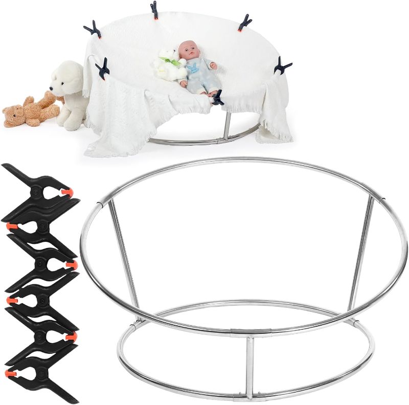 Photo 2 of Newborn Photography Props Baby Steel Photo Props Stand DIY Newborn Photography Setup Newborn Posing Frame Stainless Steel Stand for Infant Boys Girls Photoshoot Set Studio Posing Props