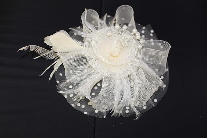 Photo 1 of Flydreamfeathers Fascinator Hat for Women Tea Party Wedding Kenturky Derby Headband, 1920s Fascinator Hat