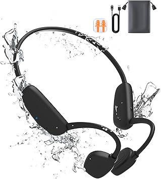 Photo 1 of Bone-Conduction Headphones Bluetooth 5.3 IPX8 Waterproof Swimming Headset 18H Playtime Open Ear Sports Earphone Wireless 32G for Running, Cycling, Hiking, Driving, Gym