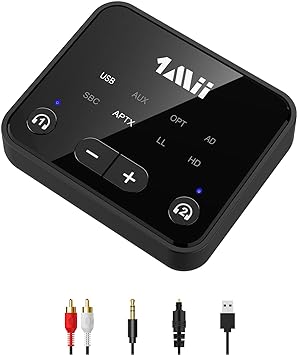 Photo 1 of 1Mii Bluetooth 5.3 Transmitter for TV to 2 Wireless Headphones, Long Range 100ft Bluetooth Adapter for TV aptX Low Latency& HD/Volume Control, Optical/USB/AUX/RCA Audio Inputs