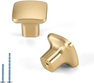 Photo 1 of Haidms 10Pack Gold Knobs for Dresser Gold Cabinet Knobs Gold Drawer Knobs Brushed Gold Dresser Knobs Round Brass Kitchen Cabinet Knobs