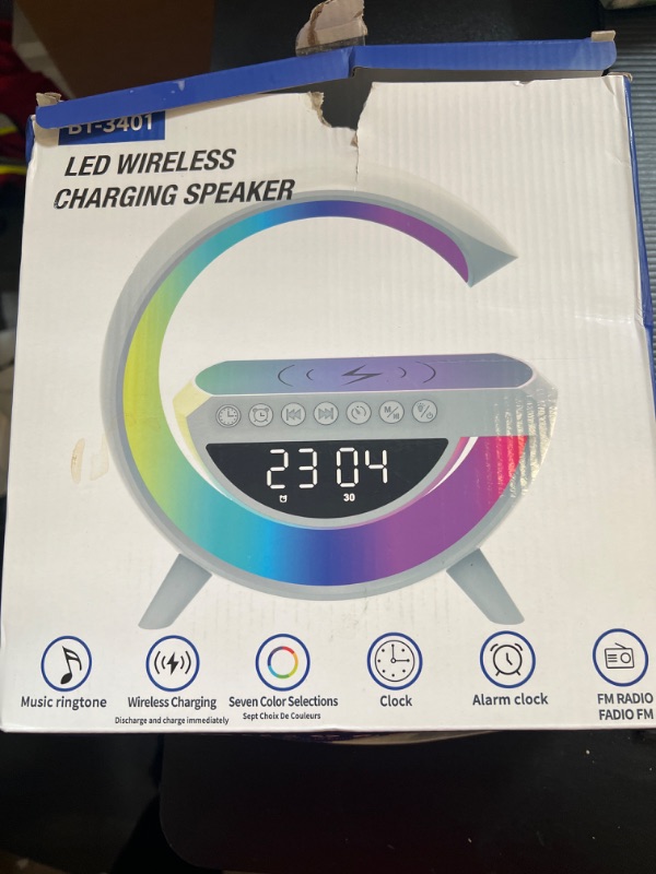 Photo 2 of Led Wireless Charging Speaker 6 in 1 Music Ringtone Wireless Charging Seven Color Selections Clock Alarm Clock FM Radio
Brand: CARGUS
