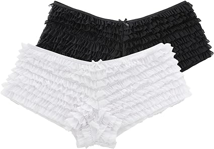Photo 1 of SHARICCA Womens Sexy Mesh Ruffle Panties Booty Boy Shorts Underwear   XL 
